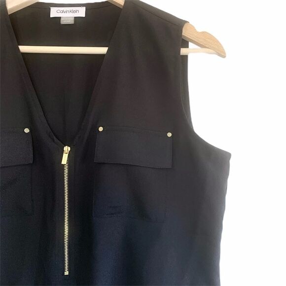 Calvin Klein Black Top with Gold Accents - Picture 2 of 5